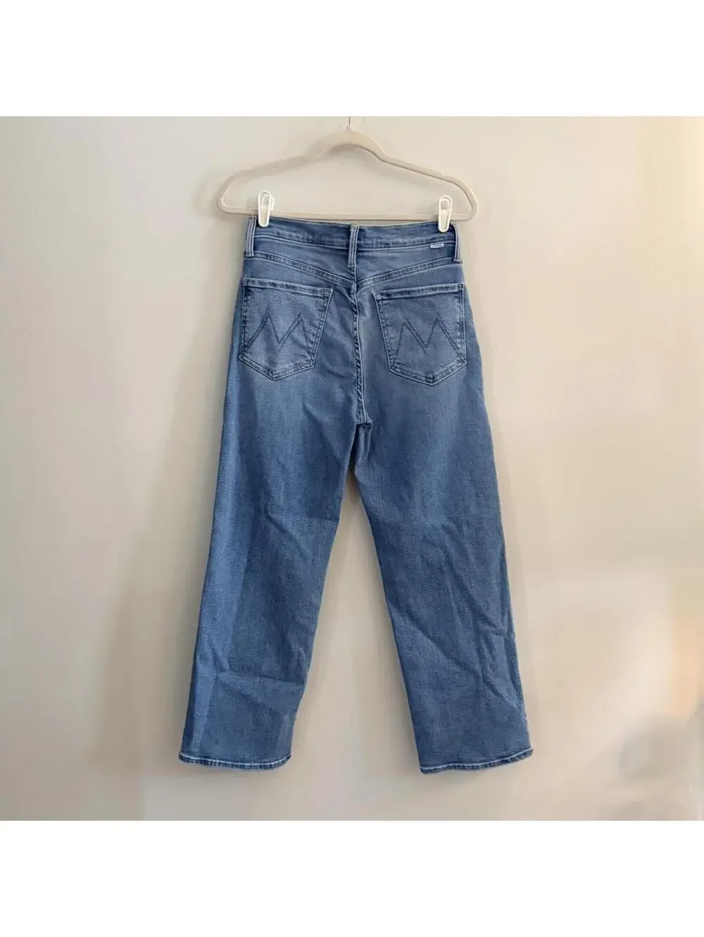 Mother Lil' Zip Rambler Flood Jeans in Out of the Blue